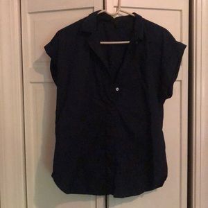 Navy J Crew Pop Over shirt